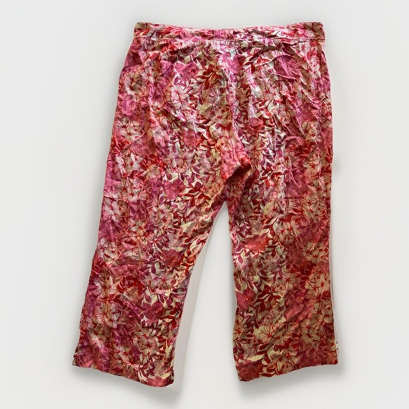 Caribbean Joe Pants Womens Size 16 Casual Travel Tropical Rayon Wide Leg Cropped - Picture 2 of 15